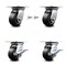 Service Caster 4 Inch Rubber on Aluminum Swivel Caster Swivel Locks 2 Brakes SCC, 2PK SCC-35S420-RAB-BSL-2-SLB-2 - alternate 1
